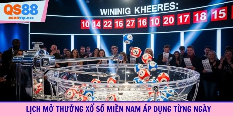 Lịch mở thưởng xổ số miền Nam áp dụng từng ngày